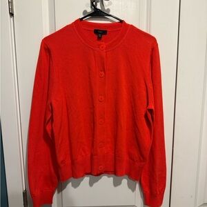 J. Crew Bright Red Cardigan Sweater